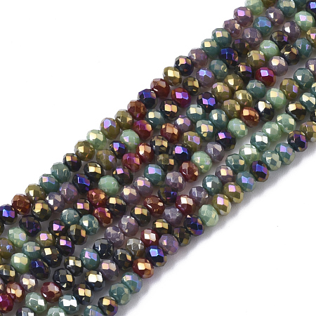 Electroplate Glass Beads Strands X-EGLA-S192-001A-C01-1