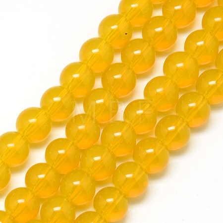 Baking Paint Glass Beads Strands X-DGLA-Q023-6mm-DB29-1
