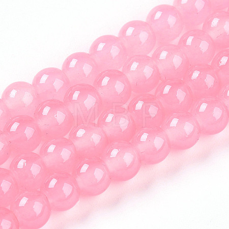 Baking Paint Imitation Jade Glass Round Bead Strands DGLA-Q021-6mm-03-1