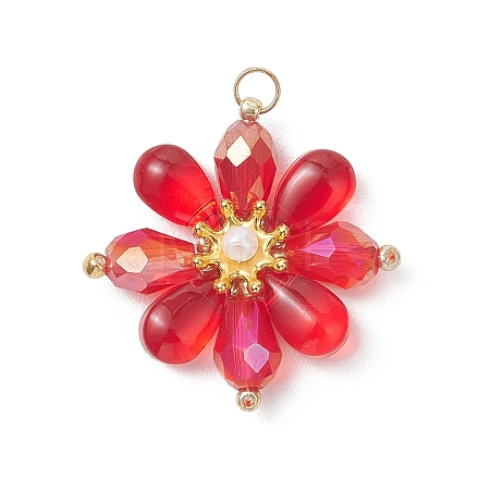 Glass Beaded Pendants PALLOY-MZ01186-03-1