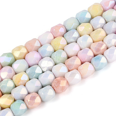 Anti-Tarnish Electroplate Glass Beads Strands X-GLAA-N057-6mm-08-1