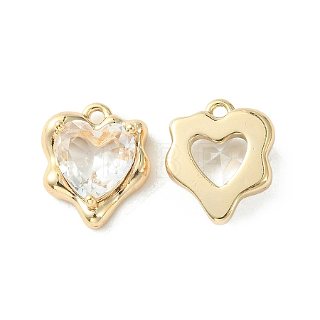 Brass Micro Pave Cubic Zirconia Charms KK-L208-06G-07-1