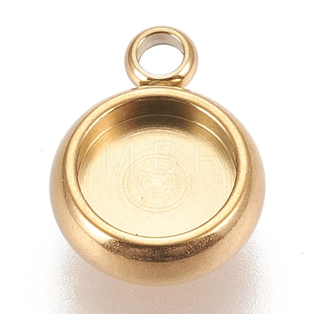 Ion Plating(IP) 304 Stainless Steel Pendant Cabochon Settings STAS-K202-03B-G-1