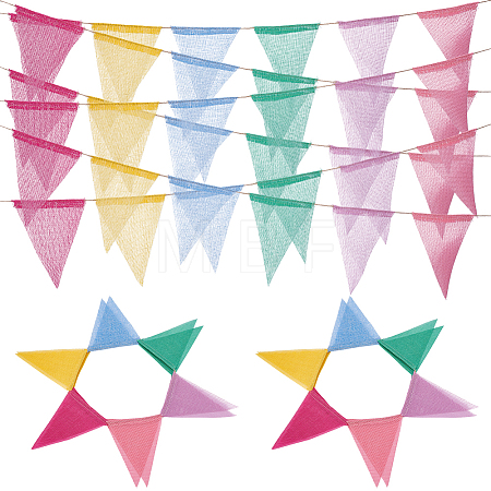 8Pcs Cloth Triangle Flag Banner AJEW-WR0003-48-1
