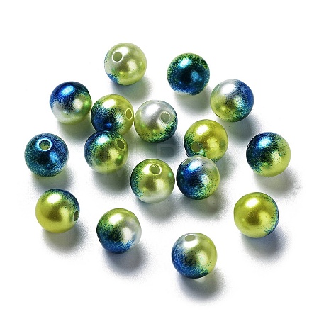 Rainbow ABS Plastic Imitation Pearl Beads OACR-Q174-10mm-16-1