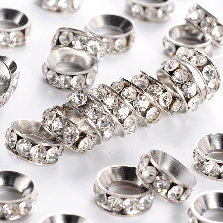 Brass Crystal Rhinestone Spacer Beads RSB093-2-1