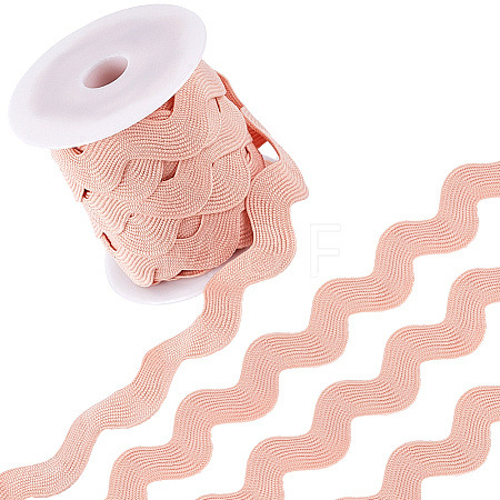 10 Yards Polyester Wavy Fringe Trim Ribbon OCOR-GF0004-25C-1