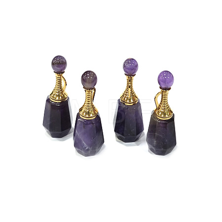 Faceted Natural Amethyst Pendants G-H252-A03-1