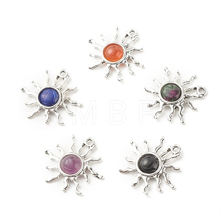 Natural Gemstone Pendants X-PALLOY-JF01354-1