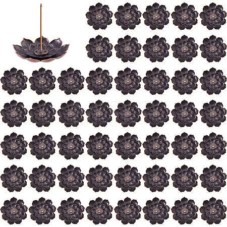 60Pcs Alloy Lotus Incense Burner Holder AJEW-DC0003-91A-1