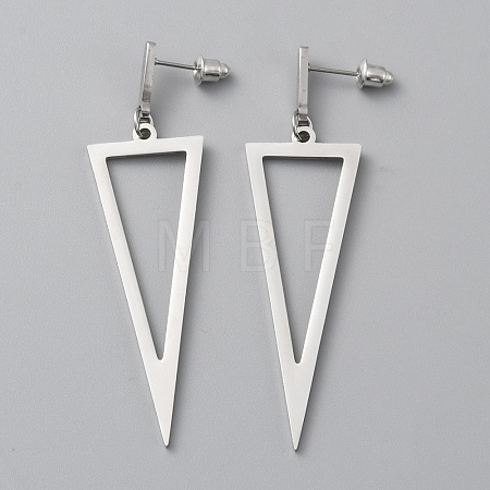 Alloy Hollow Out Triangle Dangle Stud Earrings for Women EJEW-WH0018-31P-1