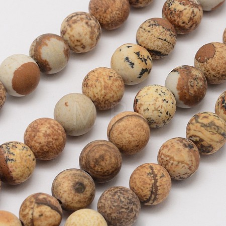 Natural Picture Jasper Beads Strands X-G-D686-4mm-1