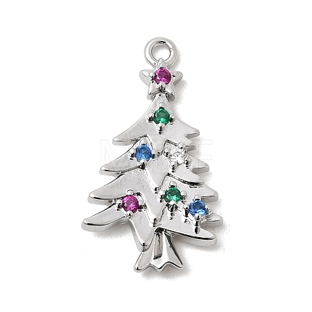 Christmas Brass Micro Pave Cubic Zirconia Pendants KK-L258-04P-A01-1