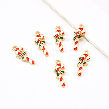 20Pcs Light Gold Alloy Enamel Pendants ENAM-YW0001-42-1