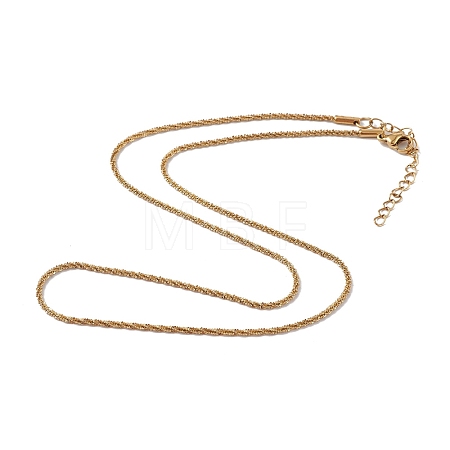Ion Plating(IP) 304 Stainless Steel Bone Rope Chain Necklace for Women NJEW-I121-01A-G-1