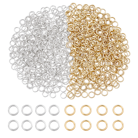 1000Pcs 2 Colors 304 Stainless Steel Jump Rings STAS-PH0007-65A-1