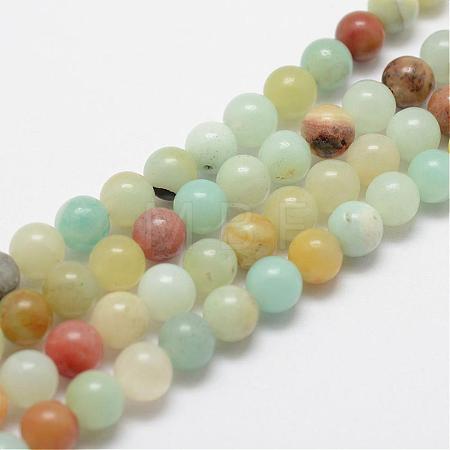 Natural Flower Amazonite Beads Strands G-F415-6mm-1