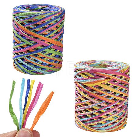 2 Rolls 2 Colors 80M Raffia Ribbon OCOR-CJ0004-10-1