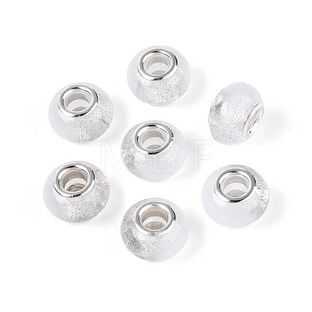 Transparent Resin Rondelle European Beads RESI-N044-02L-1