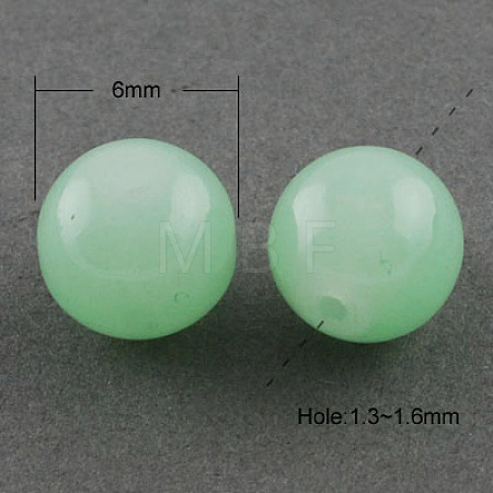 Imitation Jade Glass Beads Strands DGLA-S076-6mm-20-1