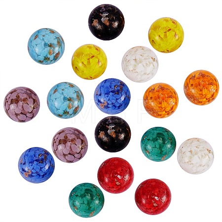 18Pcs 9 Colors Handmade Gold Sand Lampwork Beads LAMP-SZ0001-05-1