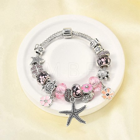 Alloy Enamel European Beads Charm Bracelets BJEW-F495-08P-1