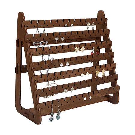9-Tier Wood Jewelry Earring Display Stands EDIS-WH0041-04-1