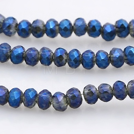Full Rainbow Plated Faceted Rondelle  Glass Beads Strands GLAA-A024A-FR03-1
