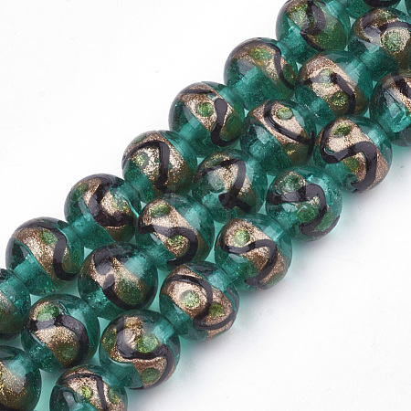 Handmade Gold Sand Lampwork Beads LAMP-T006-02E-1