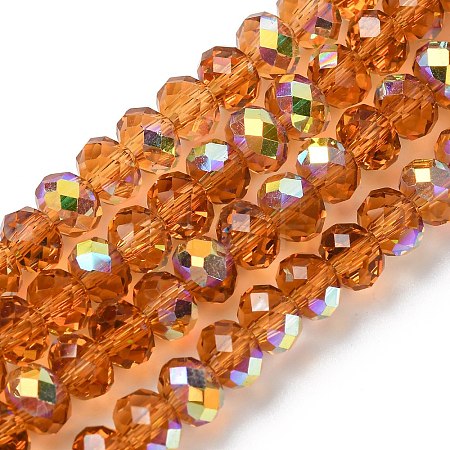 Electroplate Transparent Glass Beads Strands EGLA-A046-01B-13-1