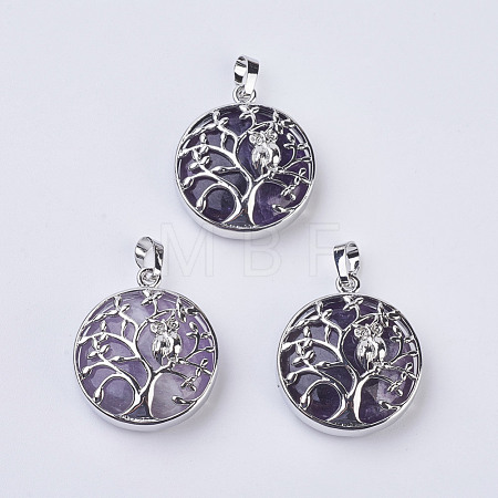 Natural Amethyst Pendants G-K234-E14-1