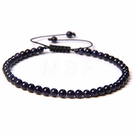Adjustable Women's Blue Goldstone Beaded Bracelet LS-CN3407-31-1