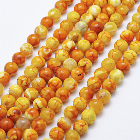 Natural Crackle Agate Beads Strands X-G-K203-88-8mm-1