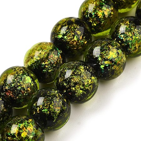 Handmade Dichroic Foil Glass Beads Strands DICH-U001-05B-1