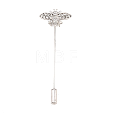 Alloy Rhinestone Lapel Pins Brooch Pins AJEW-E060-01P-1