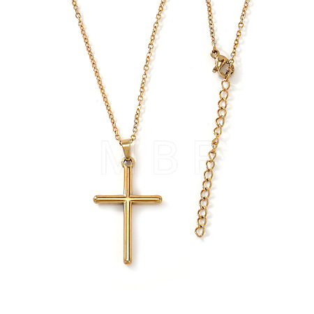 Vintage 306 Stainless Steel Cross Pendant Necklaces for Women Men DA5848-3-1