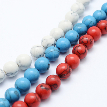Synthetic Howlite Bead Strand G-E439-8mm-01-1