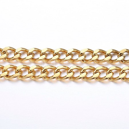 PVD Vacuum Plating 304 Stainless Steel Cuban Link Chains CHS-H020-06G-1