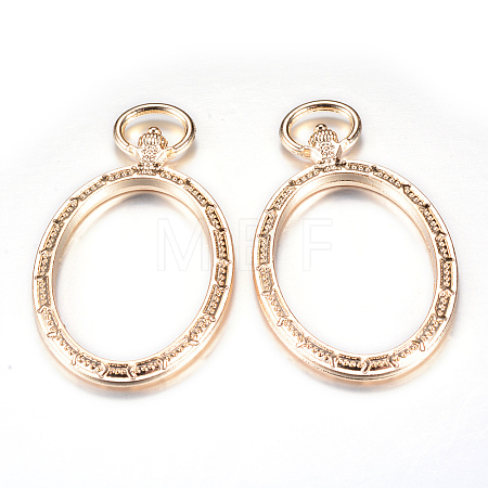 Rack Plating Alloy Open Back Bezel Big Pendants PALLOY-T005-08AB-NR-1