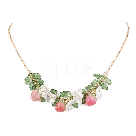 Epoxy Resin & Acrylic Pendant Necklace X1-NJEW-TA00162-1