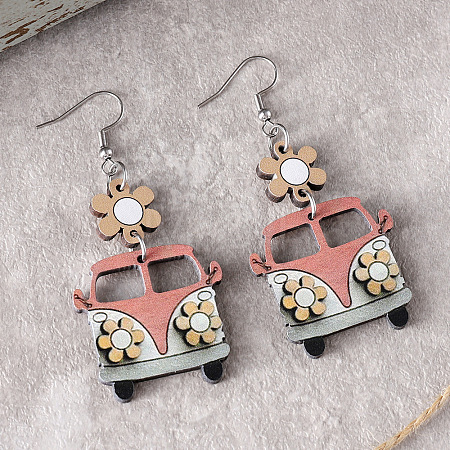 Printed Acrylic Dangle Earrings FS-WGDA665-01-1