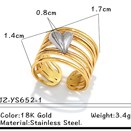 304 Stainless Steel Cuff Open Rings FS-WGD1193-01-1