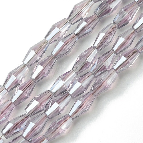 Transparent Electroplate Glass Beads Strands GLAA-K064-05A-PL06-1