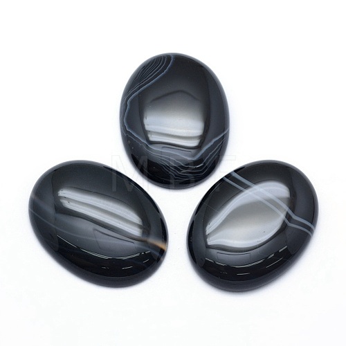 Natural Banded Agate Cabochons G-P393-I10-1