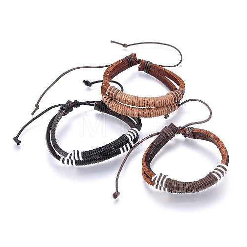 Leather Cord Multi-strand Bracelets BJEW-F347-04-1