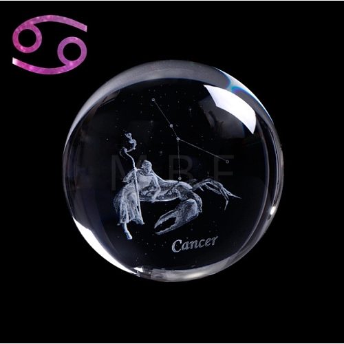 Inner Carving Constellation Glass Crystal Ball Diaplay Decoration PW-WG22452-05-1