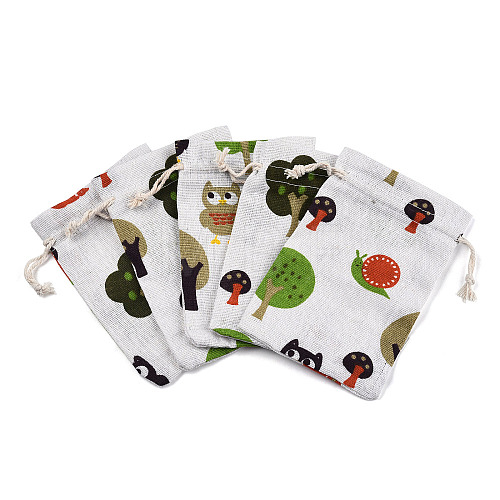 Polycotton(Polyester Cotton) Packing Pouches Drawstring Bags ABAG-T006-A05-1