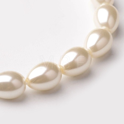 Eco-Friendly Glass Pearl Teardrop Beads Strands HY-O001-C-01A-1