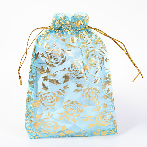 Rose Printed Organza Bags OP-R021-13x18-02-1