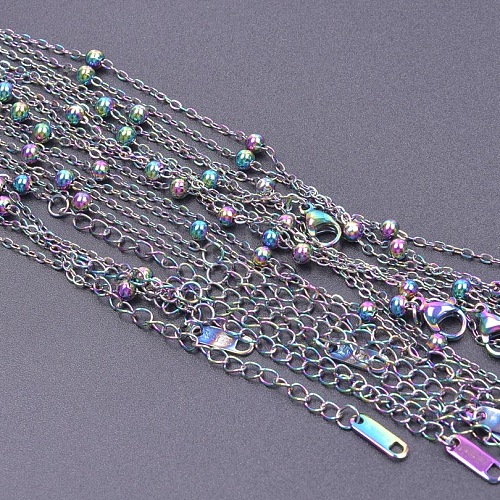 1.6mm Unisex 304 Stainless Steel Satellite Chains Necklaces WG3336-5-1
